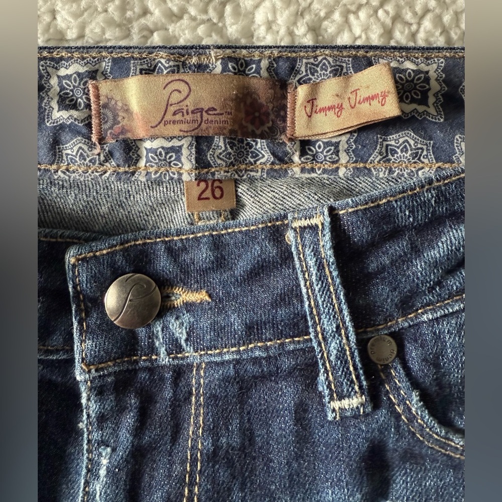 Paige Jimmy Jimmy Jeans 26/22 distressed dark blue